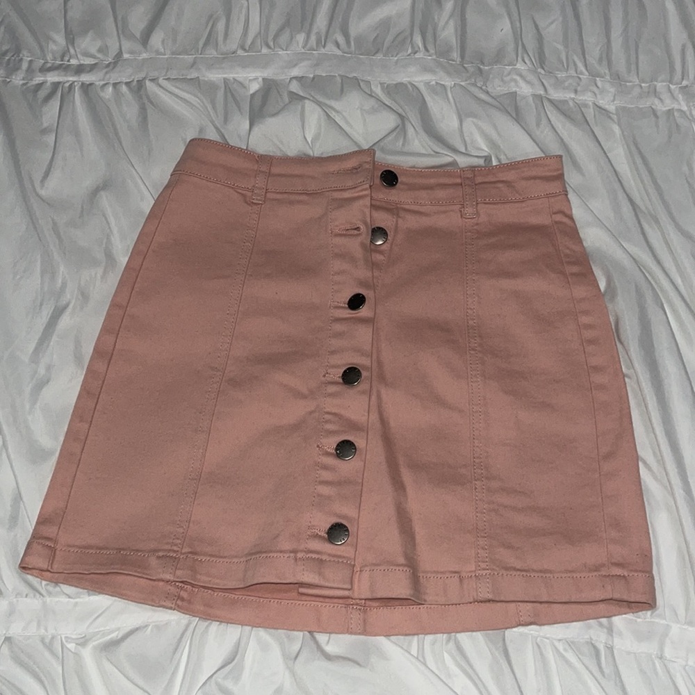 Buttoned up blush pink skirt